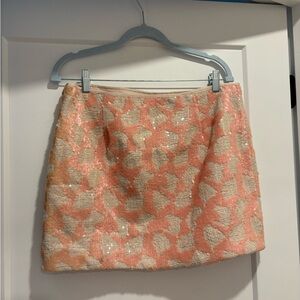 Banana Republic Peach and Cream Sequin Mini Skirt